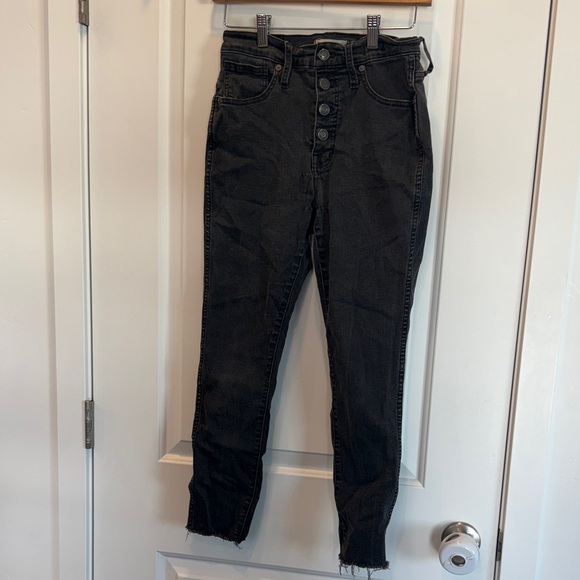 MADEWELL Women's 10" High-Rise Skinny Jeans Size 27P In Berkeley Black - Picture 4 of 7